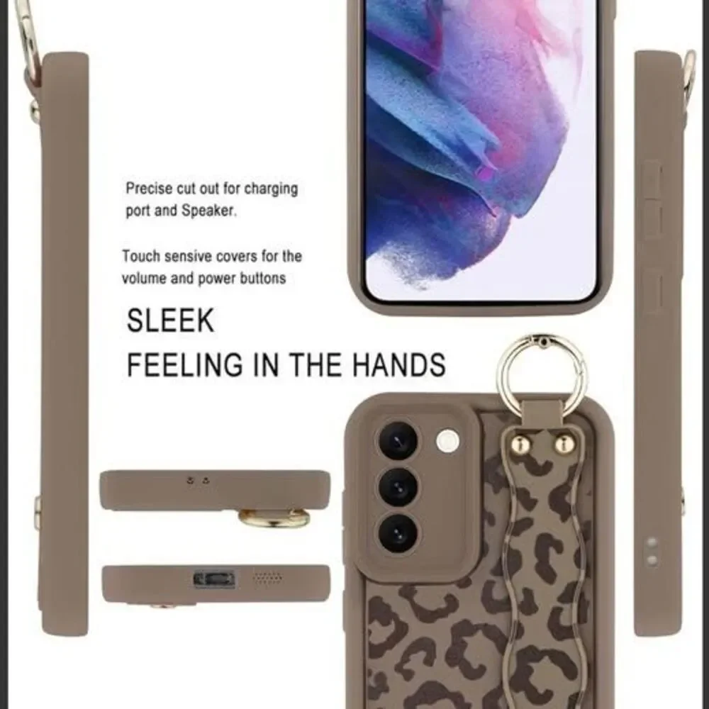 Mowime Leopard Print Smartphone Case with Hand Strap